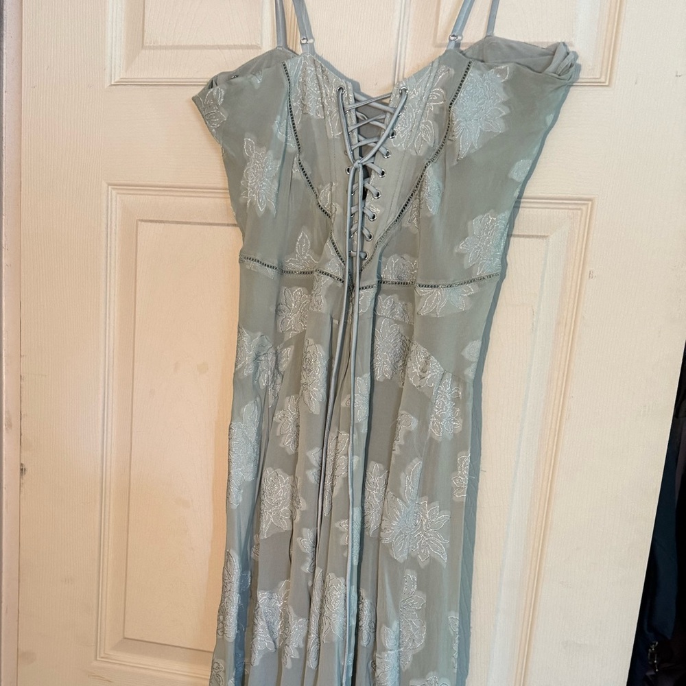 House of CB Light Green Floral Maxi Dress - Picture 4 of 5